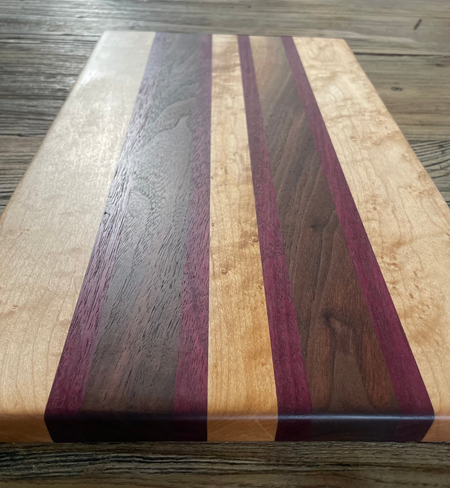 25M026 - Mixed Maple, Purpleheart & Walnut Board