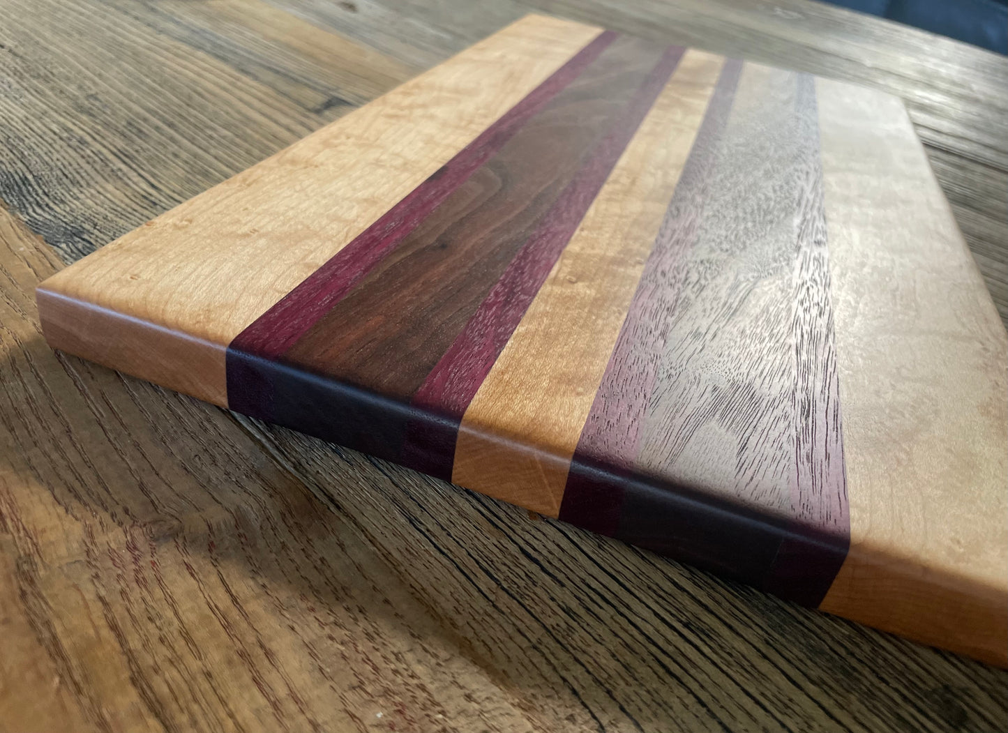 25M026 - Mixed Maple, Purpleheart & Walnut Board