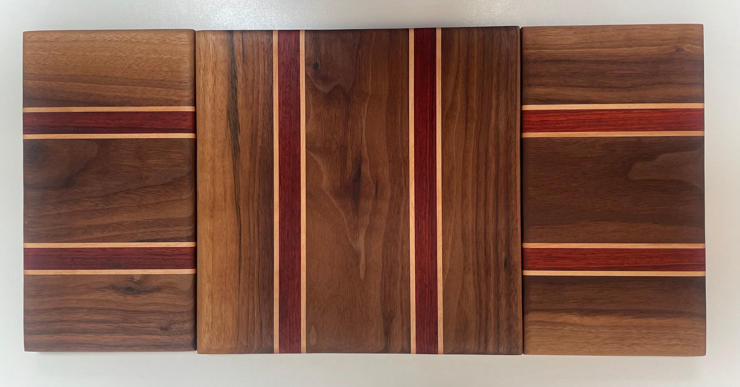 23MZ01 - 3 Piece Set - Mixed Walnut w/Maple & Padauk Stripes