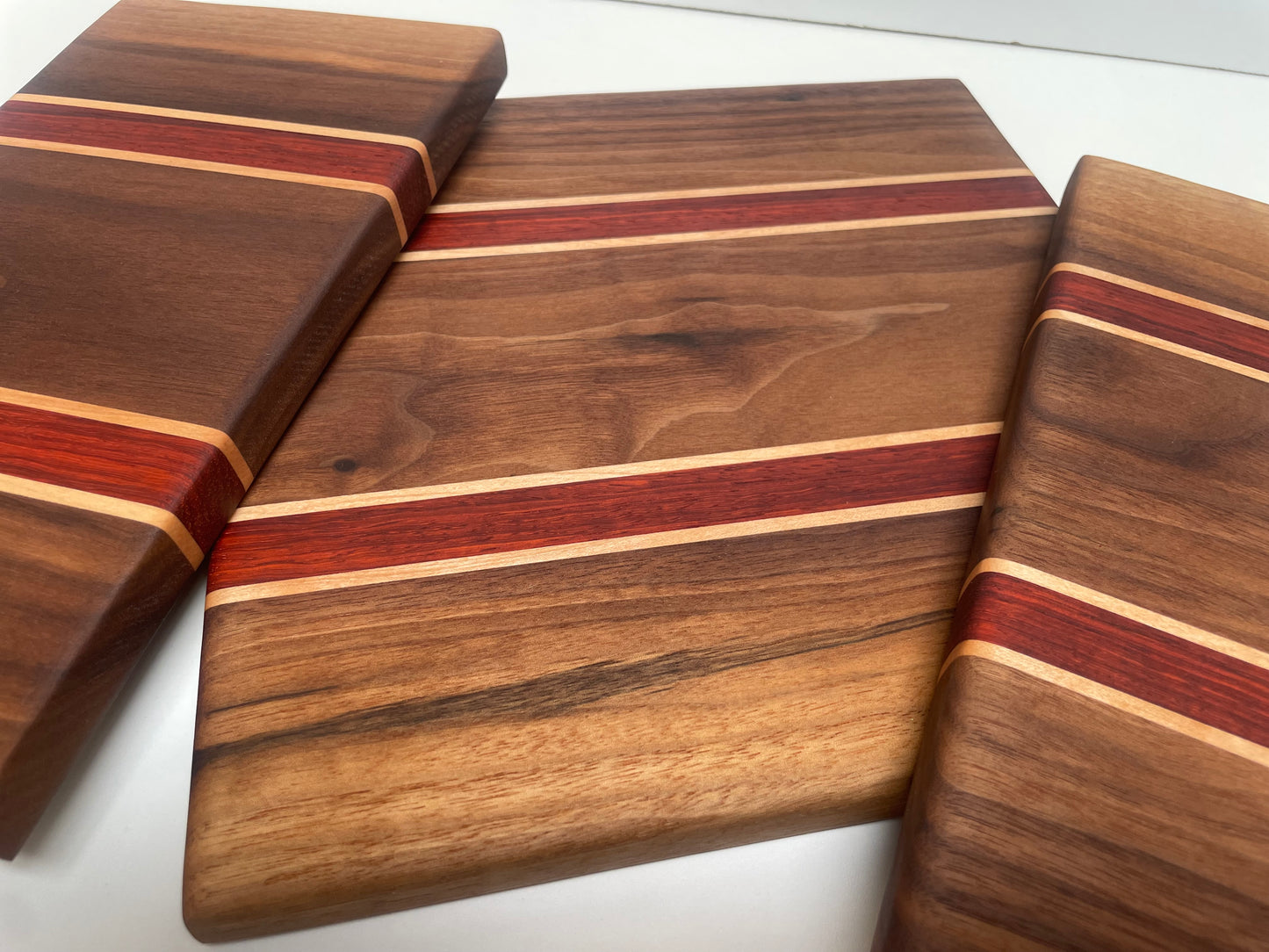 23MZ01 - 3 Piece Set - Mixed Walnut w/Maple & Padauk Stripes