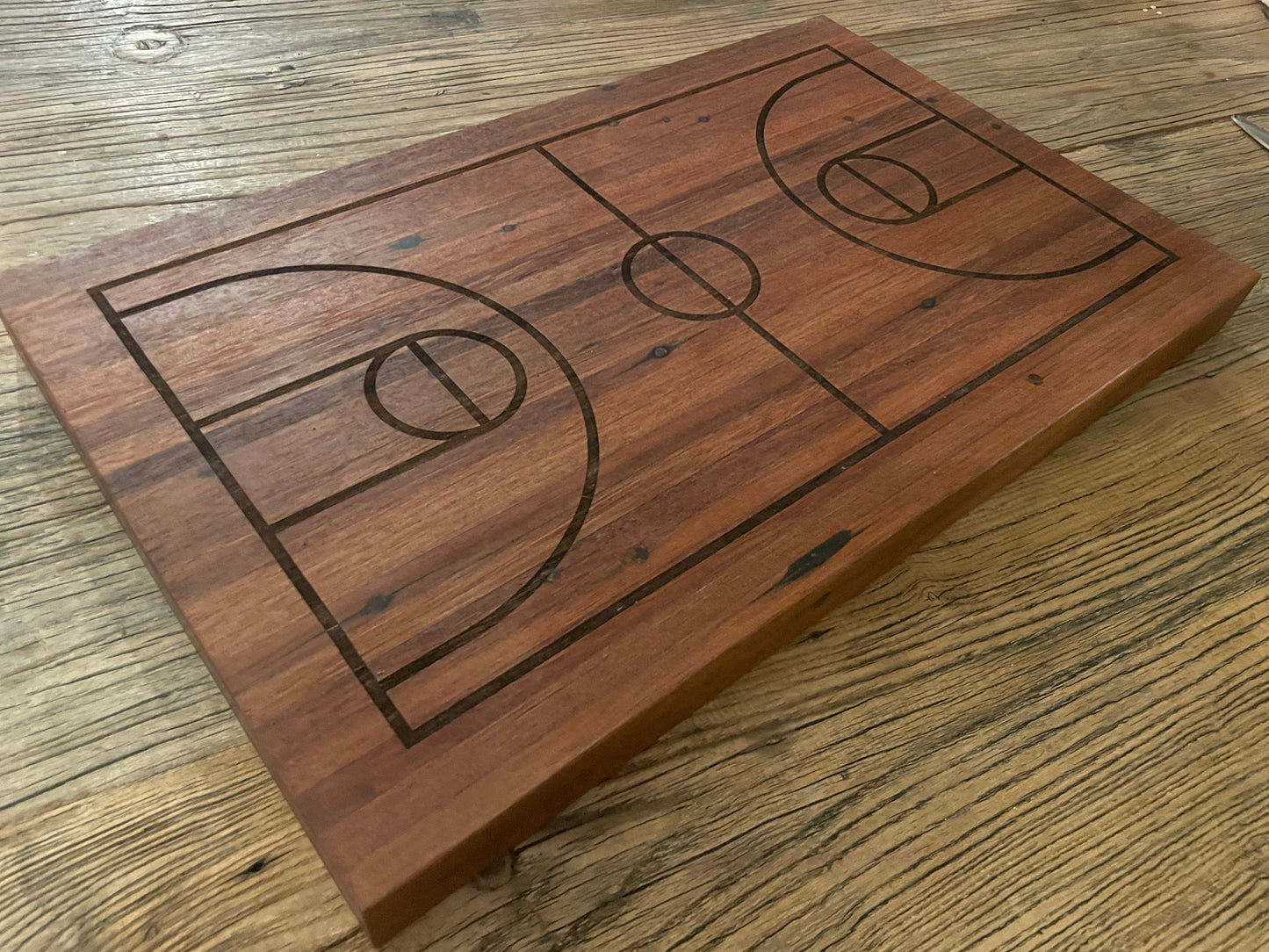 25M015 - Engraved Mixed Joined Mahogany Board - Reclaimed YMCA