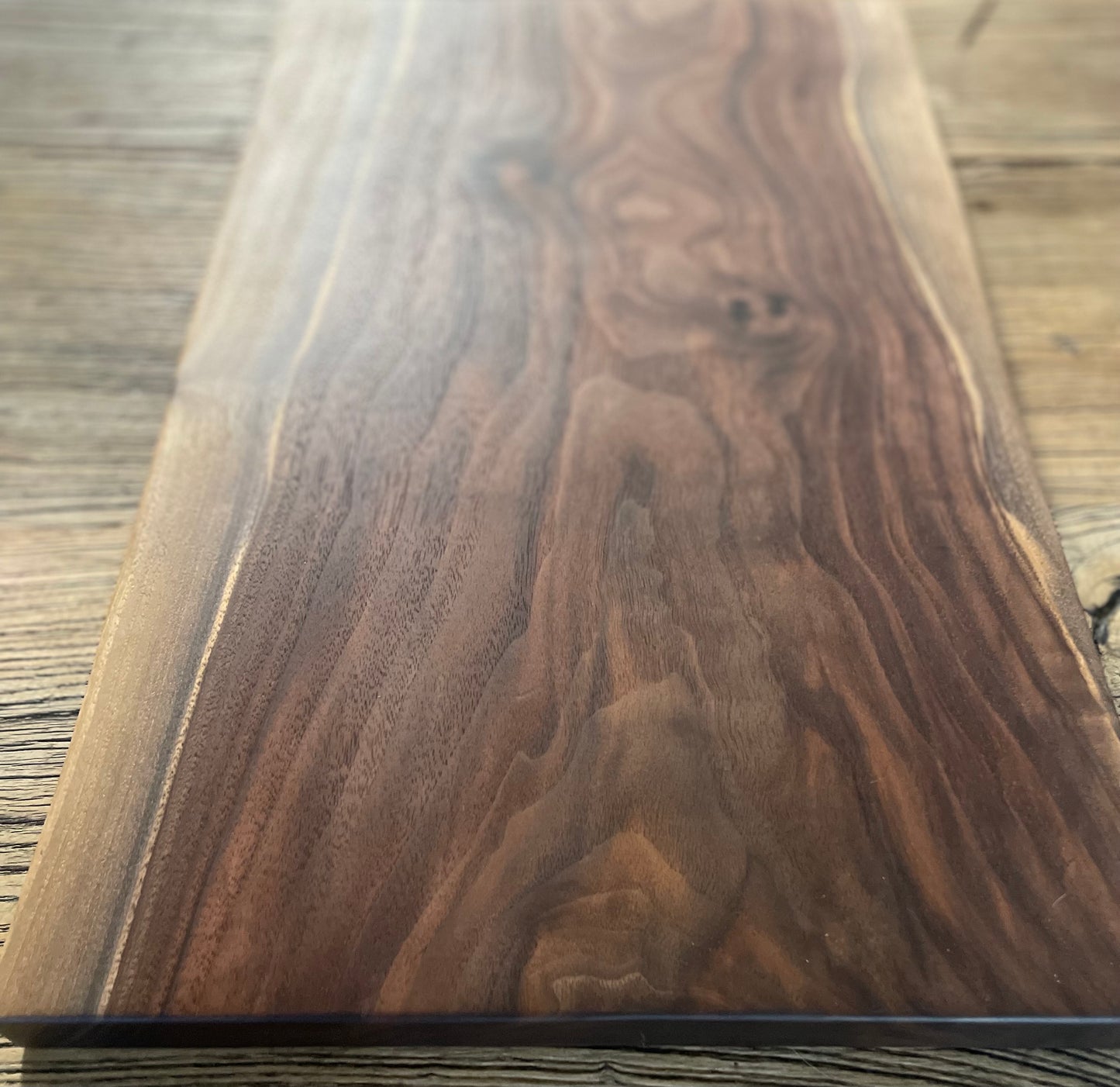 25L029 - Dual Live Edge Smooth Rectangular Shaped Walnut Board