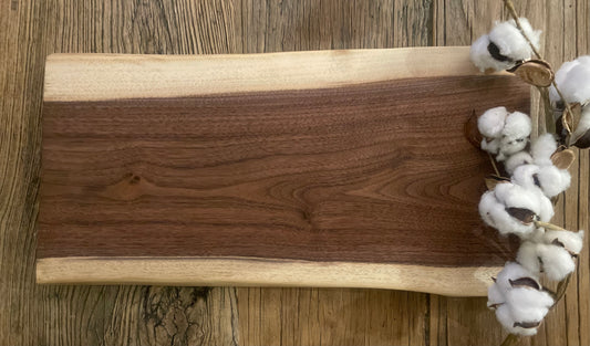 25L025 - Dual Live Edge Walnut Board