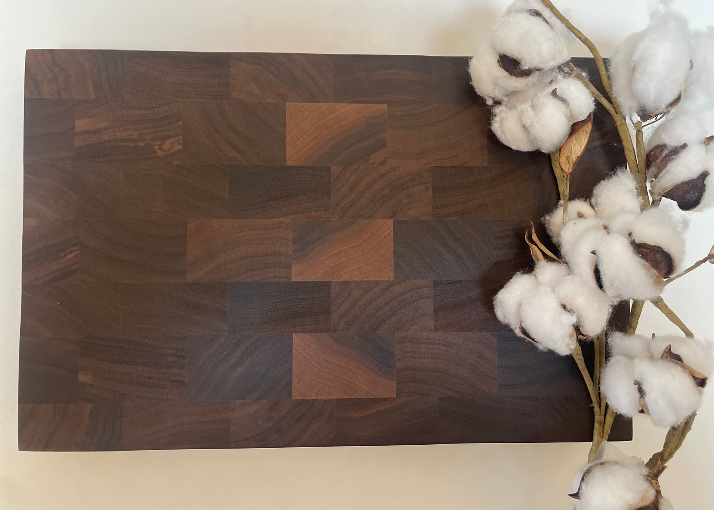 24E003 - End Grain Joined Walnut Brick Pattern w/Champered "Handles"