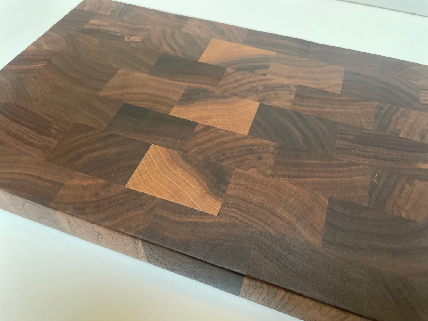 24E003 - End Grain Joined Walnut Brick Pattern w/Champered "Handles"