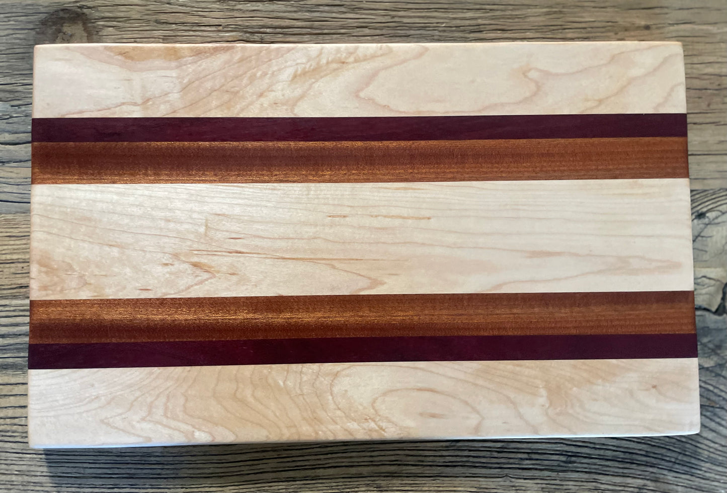 25M024 - Mixed Maple, Purpleheart & Sapele Board