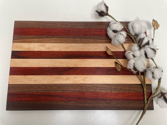 Mixed Black Walnut, Maple & Padauk Joined Stripes Board (23MS01)