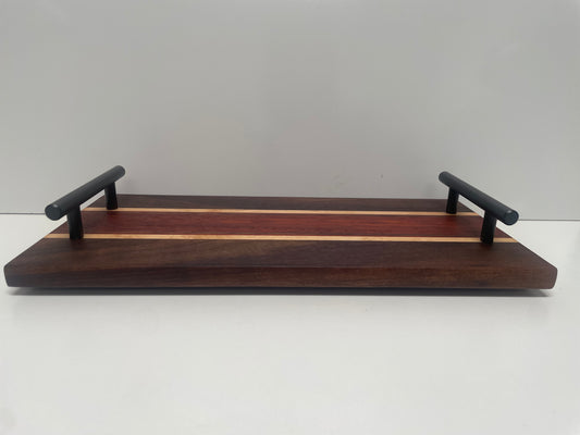 Mixed Walnut, Maple & Padauk Joined Board with Handles (23MN01)