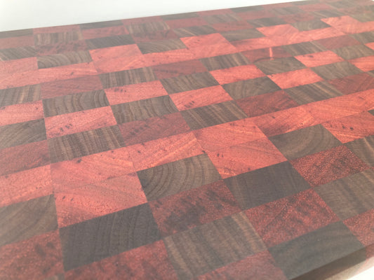 Walnut & Padauk Unique Style End Grain Board (23SJ01)