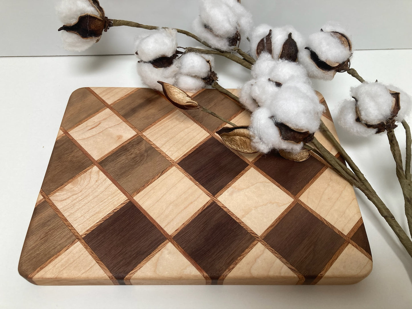 Maple, Sapele & Walnut Checkerboard Style Small Board