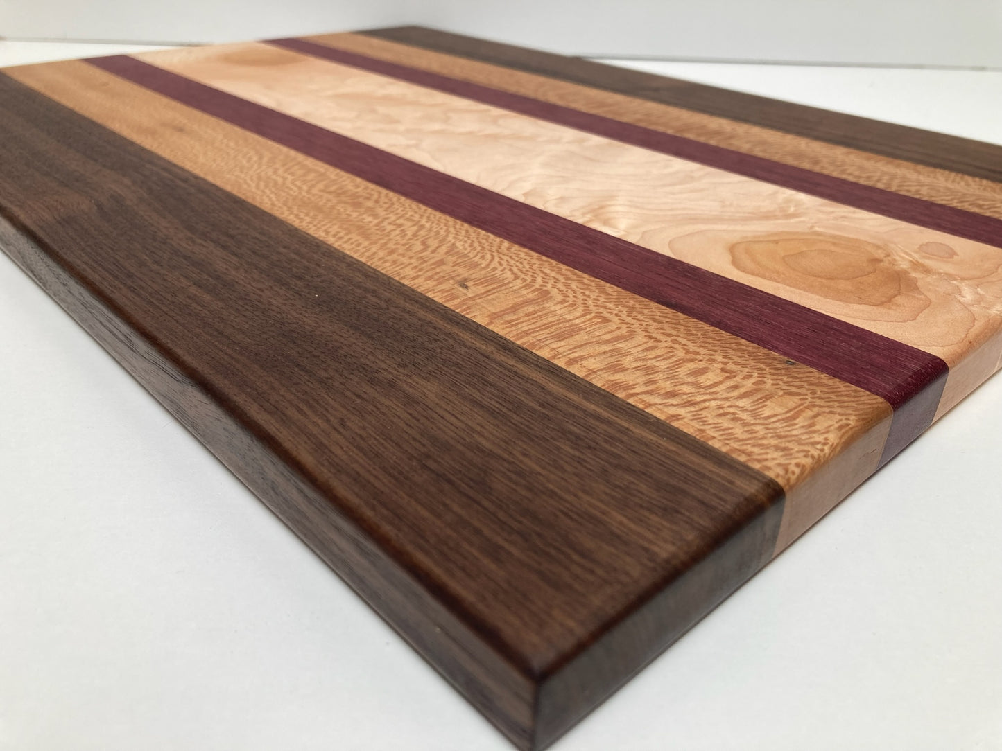 Mixed Black Walnut, Sycamore, Purple Heart & Curly Maple Joined Board (H)